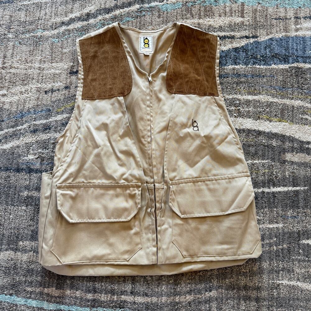 Men’s Vintage 80’s Bob Allen Sportswear Brown Hunting Shooting Vest Sz Medium